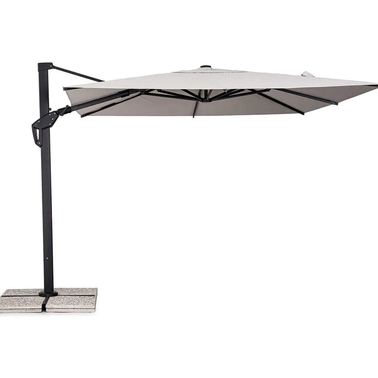 mutoni lifestyle Ampelschirm Aries Anthrazit-Natur 300X300> Freiarmschirme