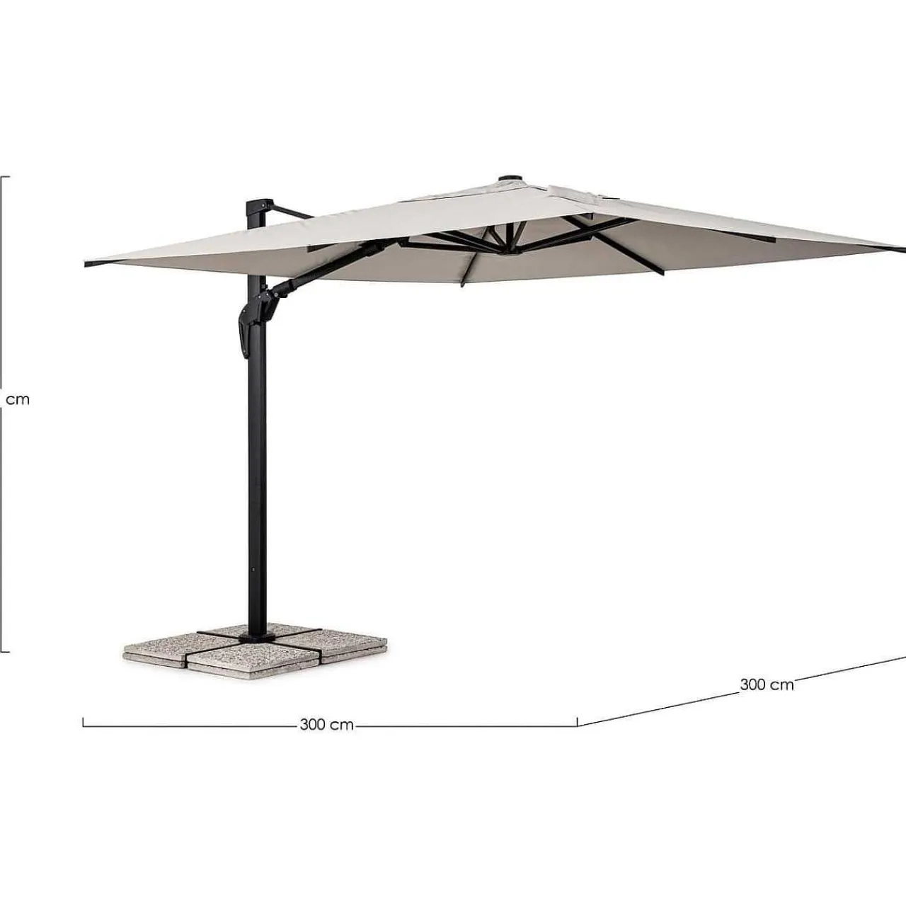 mutoni lifestyle Ampelschirm Aries Anthrazit-Natur 300X300> Freiarmschirme