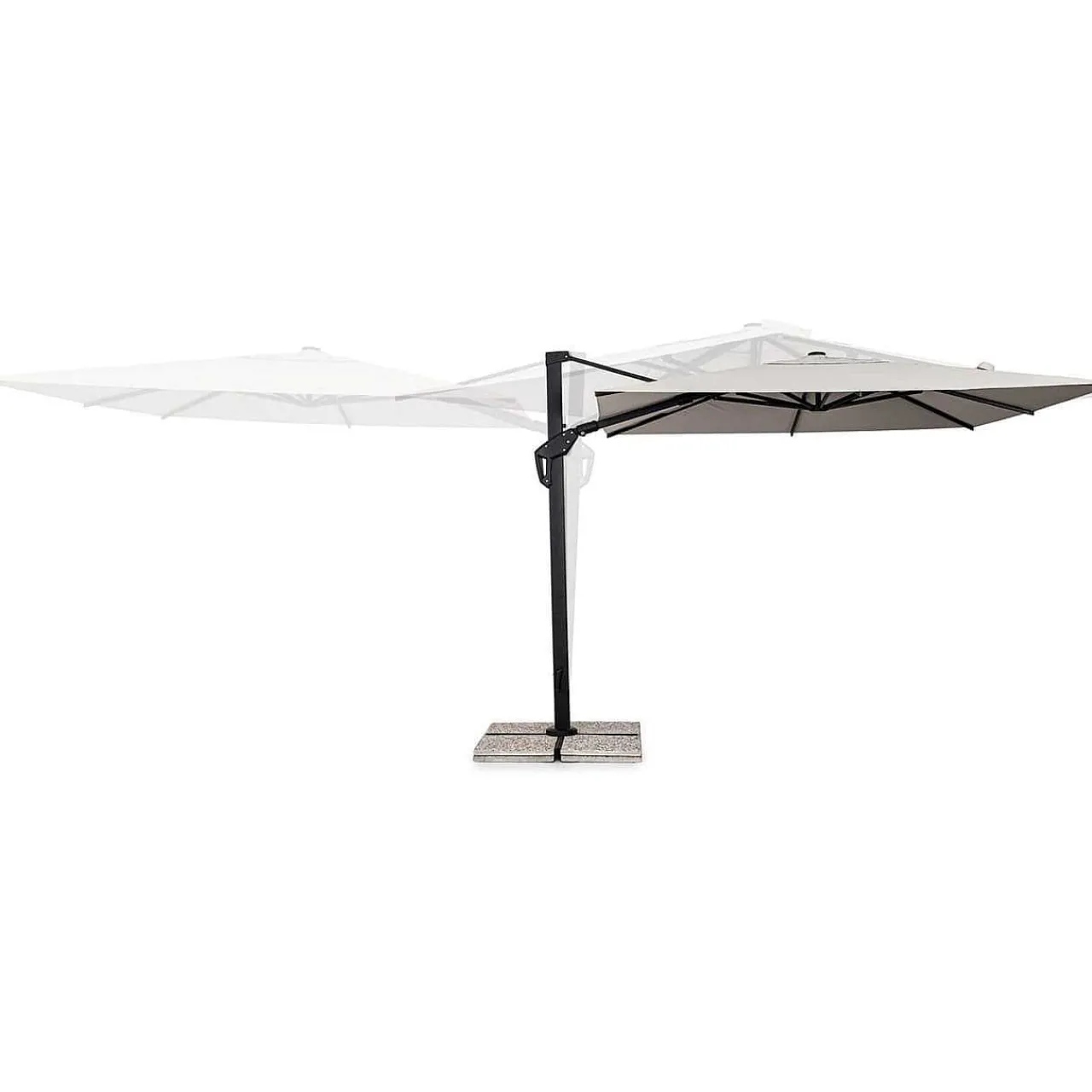 mutoni lifestyle Ampelschirm Aries Anthrazit-Natur 300X300> Freiarmschirme