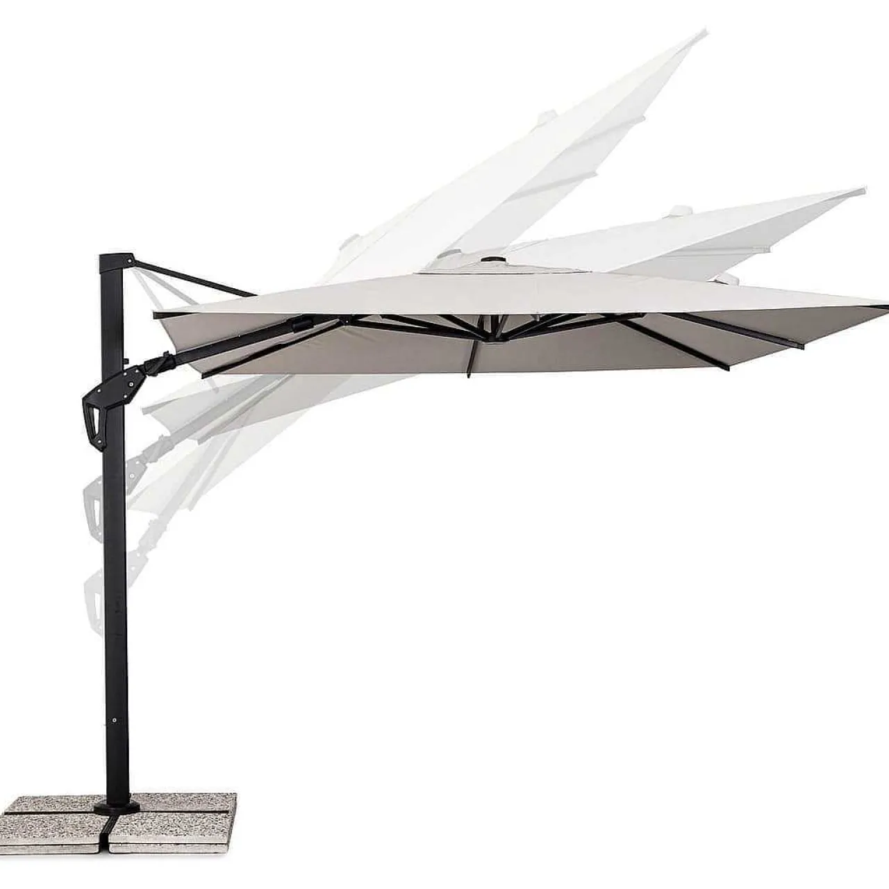 mutoni lifestyle Ampelschirm Aries Anthrazit-Natur 300X300> Freiarmschirme