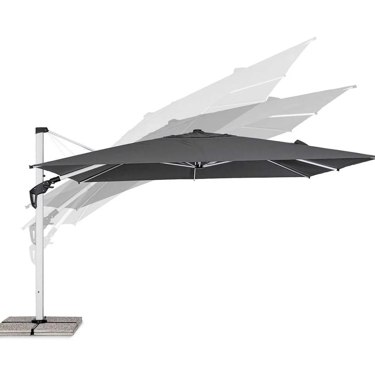 mutoni lifestyle Ampelschirm Aries Eloxiert-Grau 400X400> Freiarmschirme