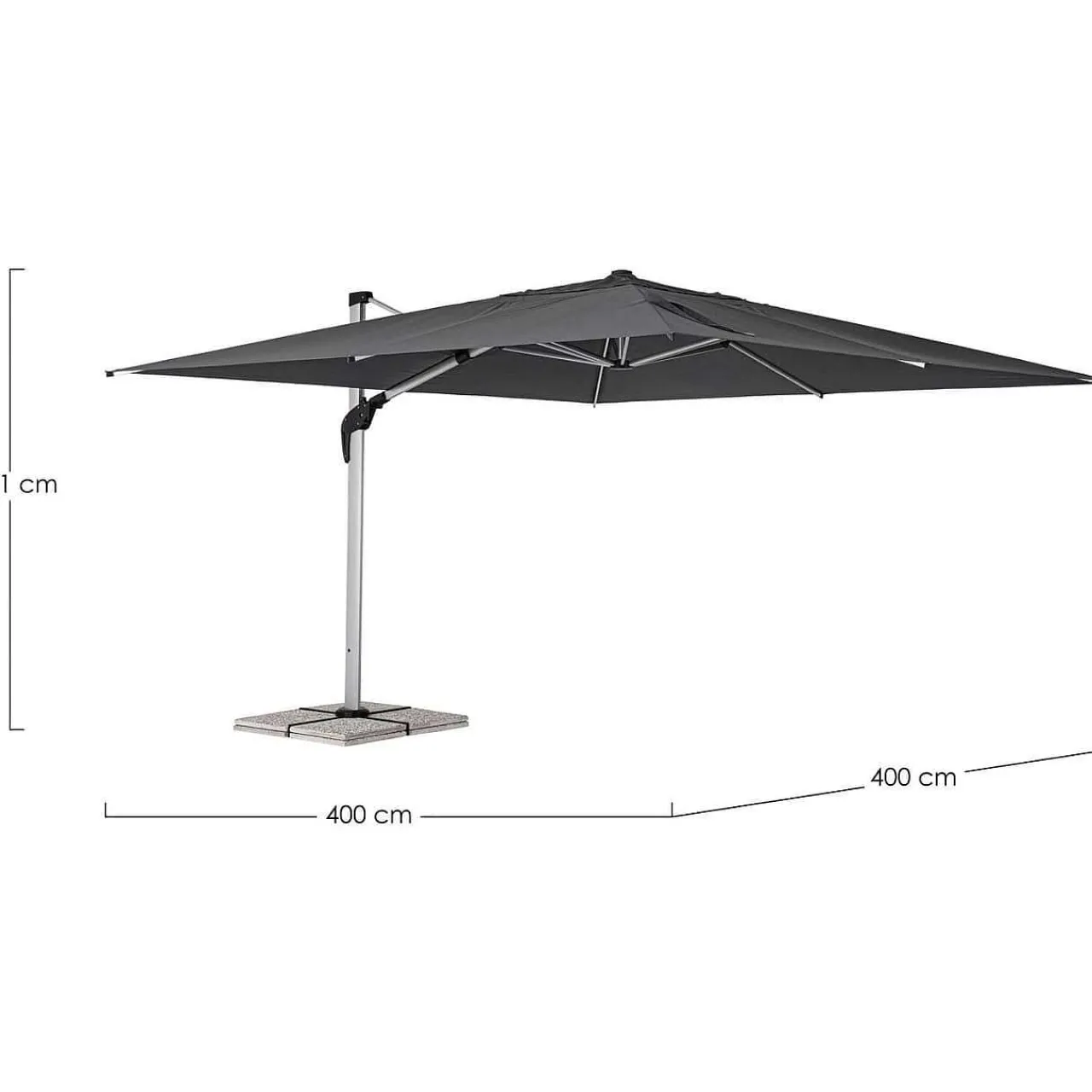 mutoni lifestyle Ampelschirm Aries Eloxiert-Grau 400X400> Freiarmschirme