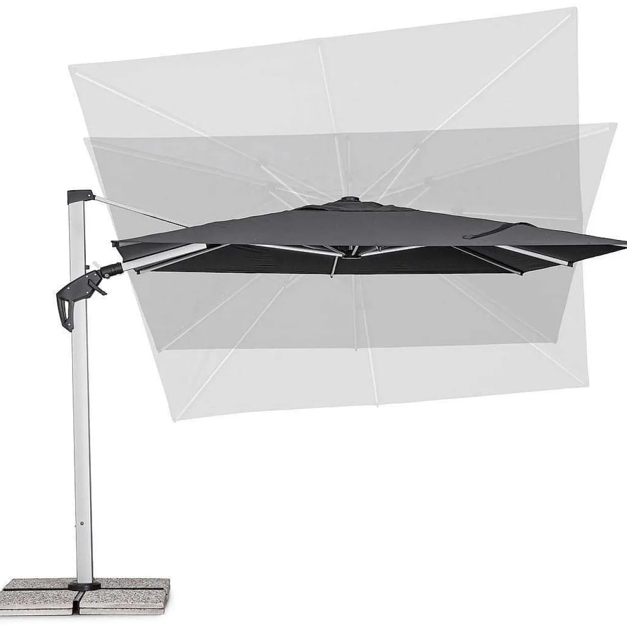 mutoni lifestyle Ampelschirm Aries Grau 300X300> Freiarmschirme