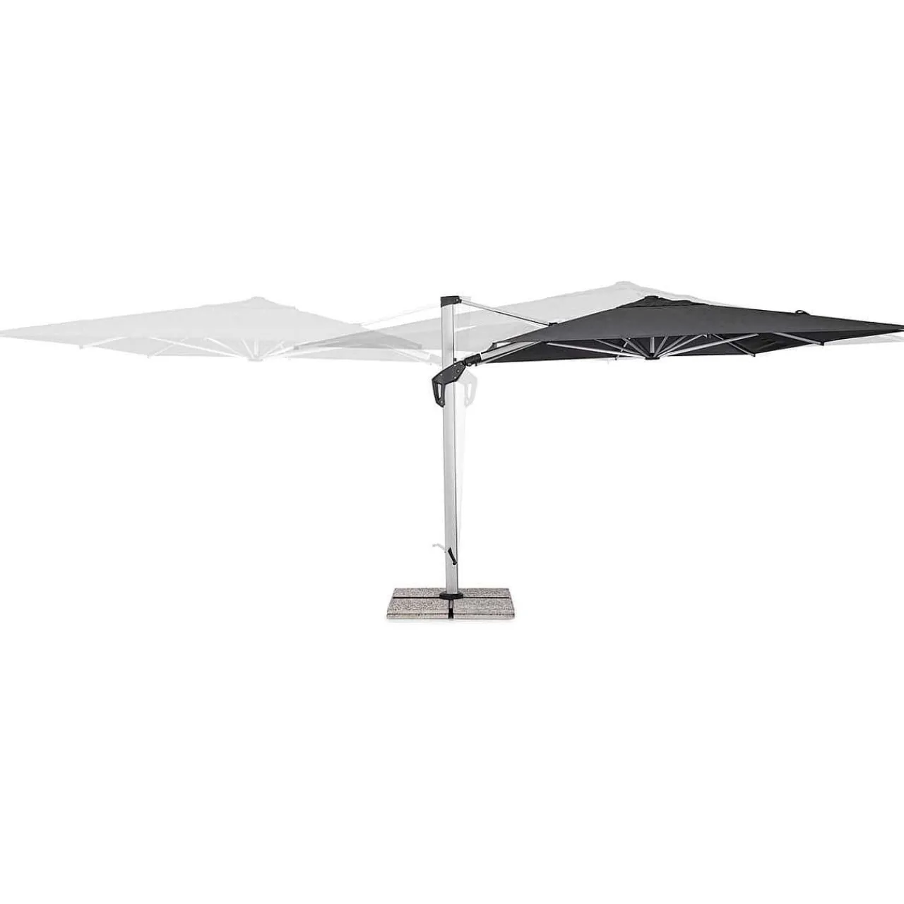 mutoni lifestyle Ampelschirm Aries Grau 400X300> Freiarmschirme