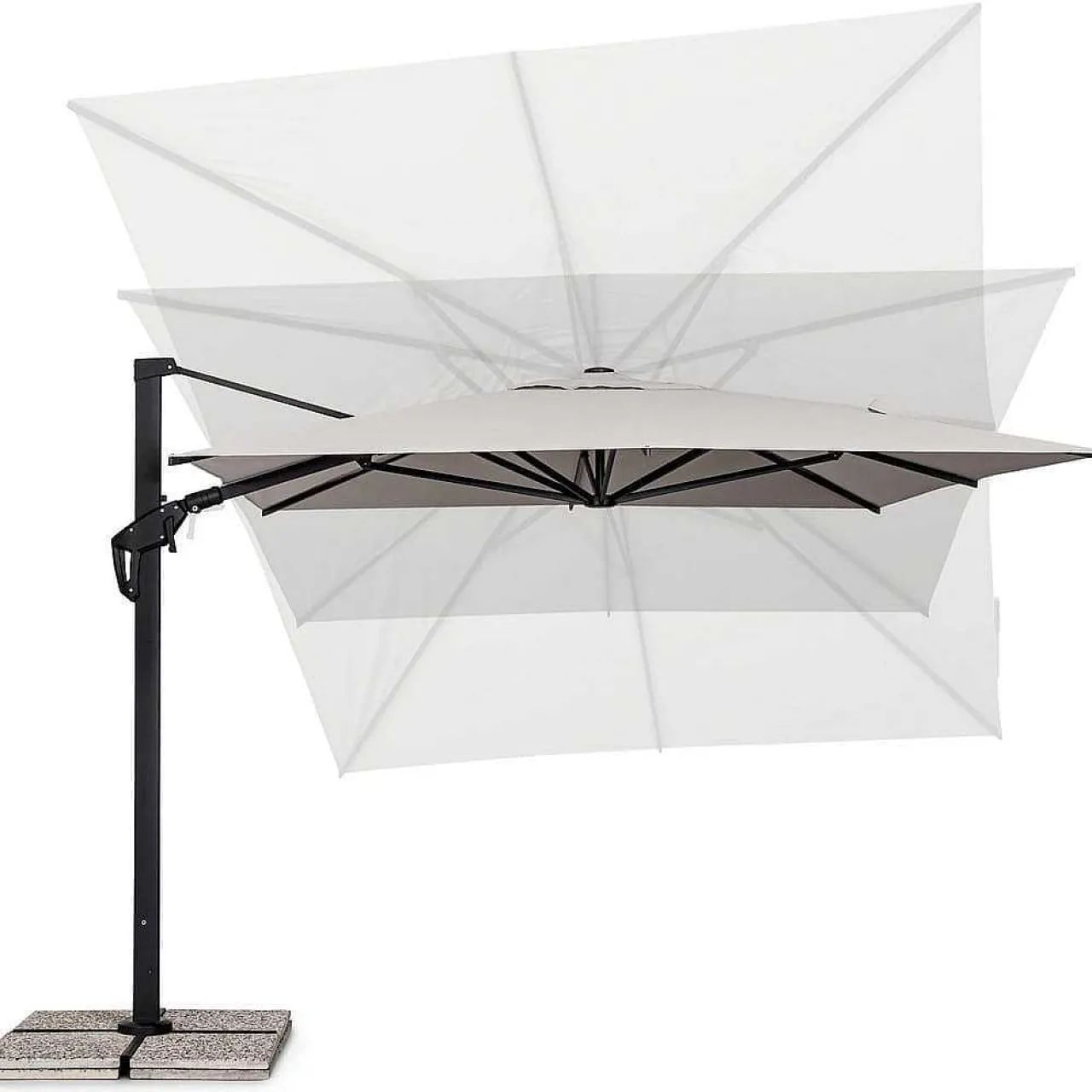 mutoni lifestyle Ampelschirm Aries Natur 400X300> Freiarmschirme