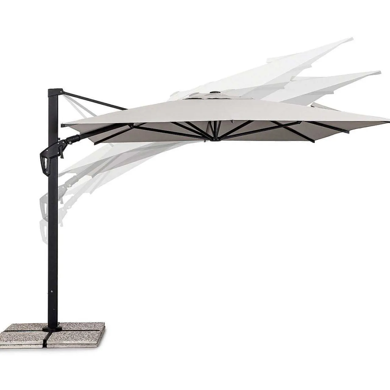 mutoni lifestyle Ampelschirm Aries Natur 400X300> Freiarmschirme