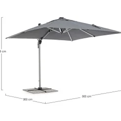 mutoni lifestyle Ampelschirm Ines 300X300 Eloxiert Dunkelgrau><noscript><img width=