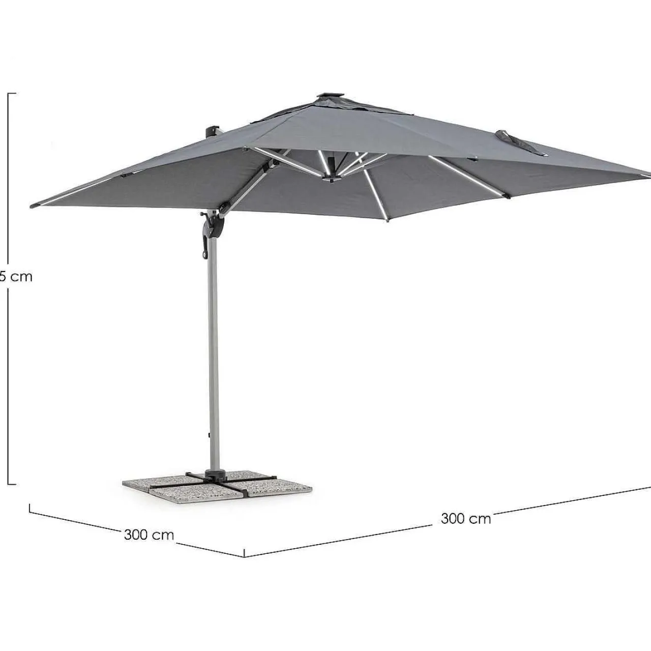 mutoni lifestyle Ampelschirm Ines 300X300 Eloxiert Dunkelgrau> Freiarmschirme
