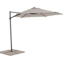 mutoni lifestyle Ampelschirm Rica Grau Rund 330> Freiarmschirme