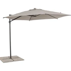 mutoni lifestyle Ampelschirm Rica Grau Rund 330> Freiarmschirme