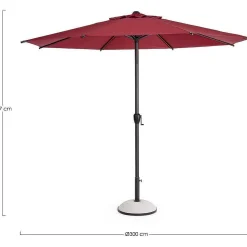 mutoni lifestyle Ampelschirm Rio Anthrazit-Burgundy 300> Freiarmschirme