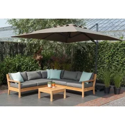 mutoni living Ampelschirm Roma Taupe 300X300> Freiarmschirme
