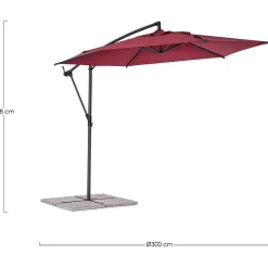 mutoni lifestyle Ampelschirm Tropea Anthrazit-Burgundy 300> Freiarmschirme