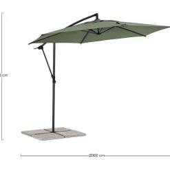 mutoni lifestyle Ampelschirm Tropea Anthrazit-Olive 300><noscript><img width=