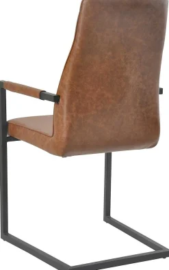 mutoni casual Armlehnstuhl Kunstleder Hellbraun (2Er-Set)> Freischwinger