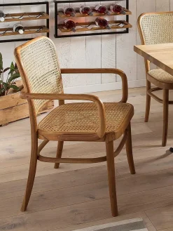 mutoni sweet home Armlehnstuhl Rattan Teak Braun> Holzstühle