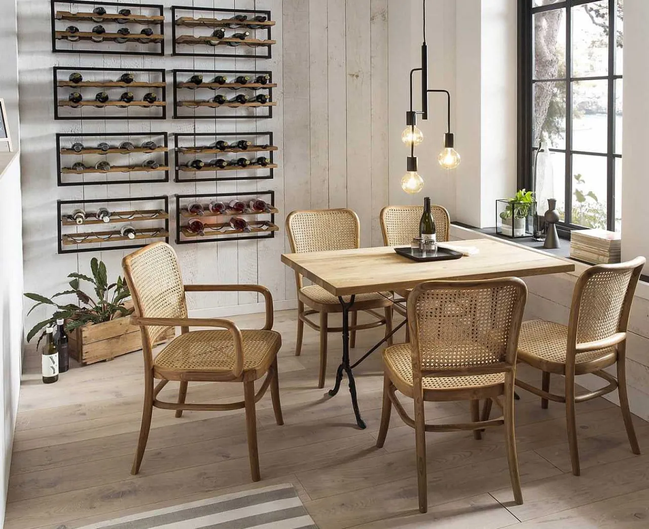 mutoni sweet home Armlehnstuhl Rattan Teak Braun> Holzstühle
