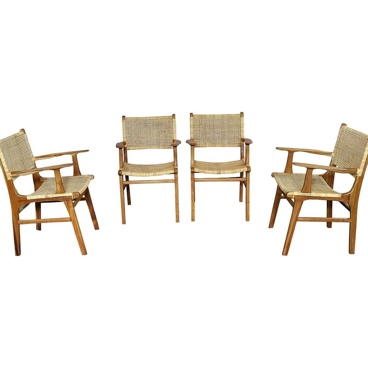 mutoni sweet home Armlehnstuhl Rattan Teak Natur> Holzstühle