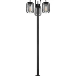 mutoni light Aussenleuchte Adelheid Edelstahl Schwarz Matt 3Xe27> Stehleuchten Aussen