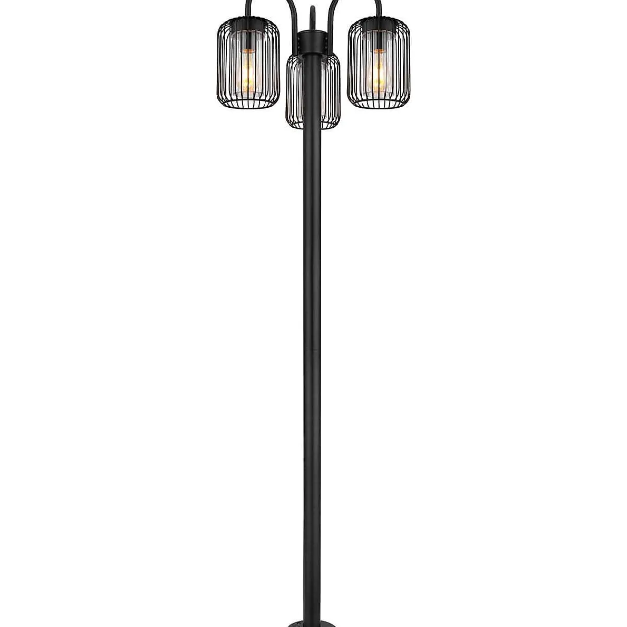 mutoni light Aussenleuchte Adelheid Edelstahl Schwarz Matt 3Xe27> Stehleuchten Aussen