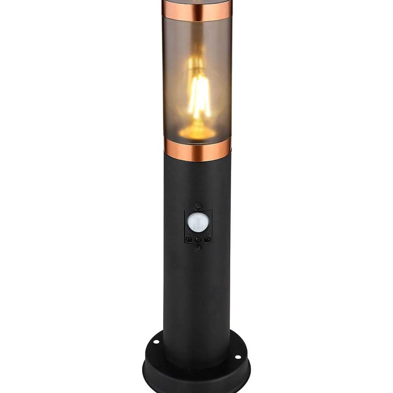 mutoni light Aussenleuchte Boston Edelstahl 1Xe27 Schwarz Rauch 13X13X45> Bodenleuchten Aussen