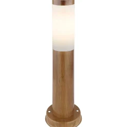 mutoni light Aussenleuchte Boston Edelstahl 1Xe27 Holzoptik Opal 13X13X45> Bodenleuchten Aussen