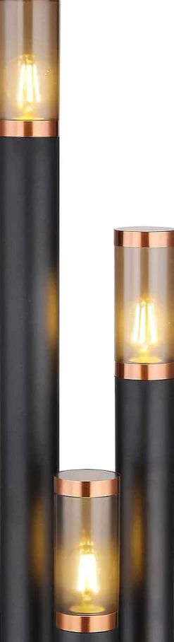 mutoni light Aussenleuchte Boston Edelstahl Schwarz 3Xe27> Stehleuchten Aussen