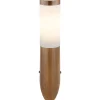 mutoni light Aussenleuchte Boston Edelstahl 1Xe27 Holzoptik Opal 8X8X39> Wandleuchten Aussen