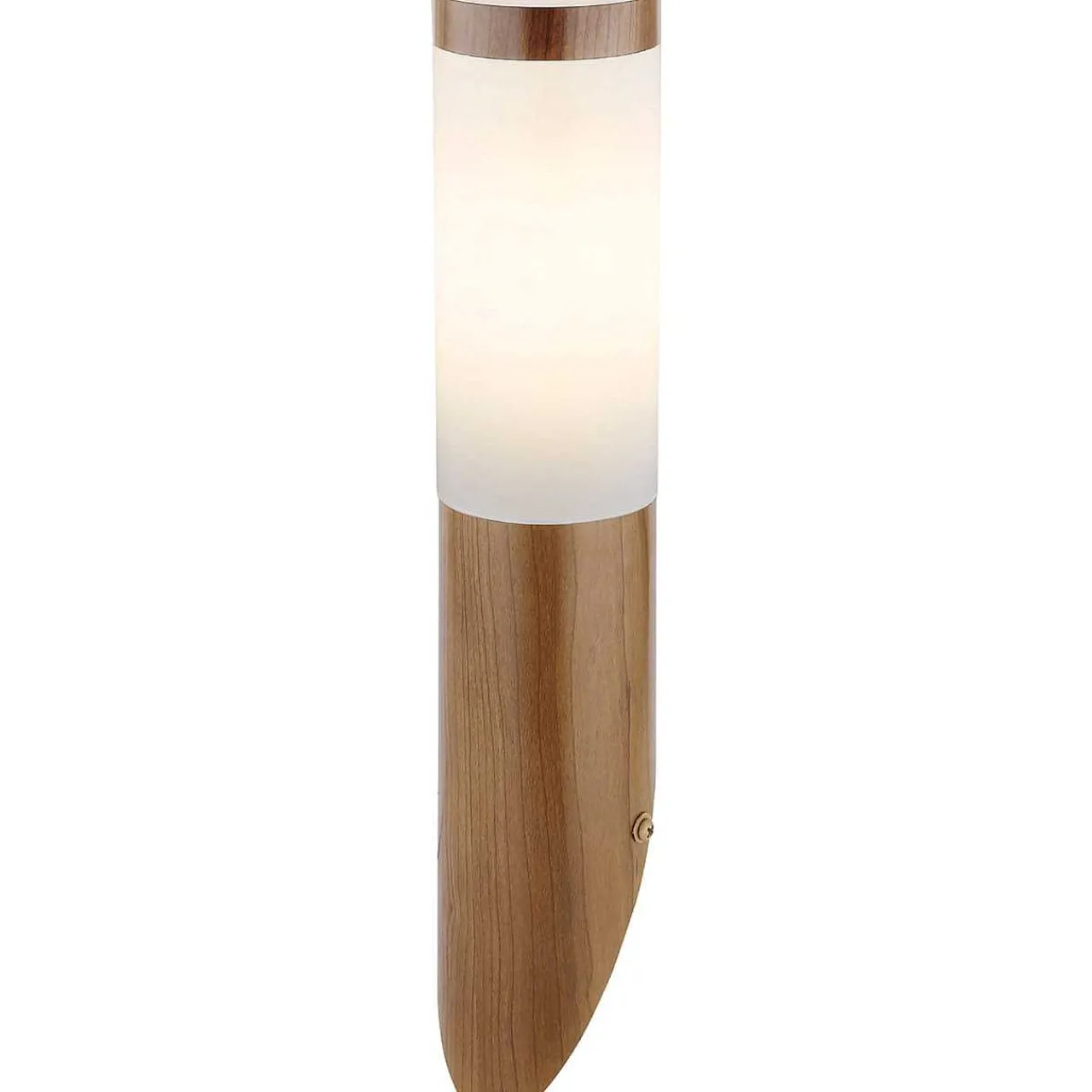 mutoni light Aussenleuchte Boston Edelstahl 1Xe27 Holzoptik Opal 8X8X39> Wandleuchten Aussen