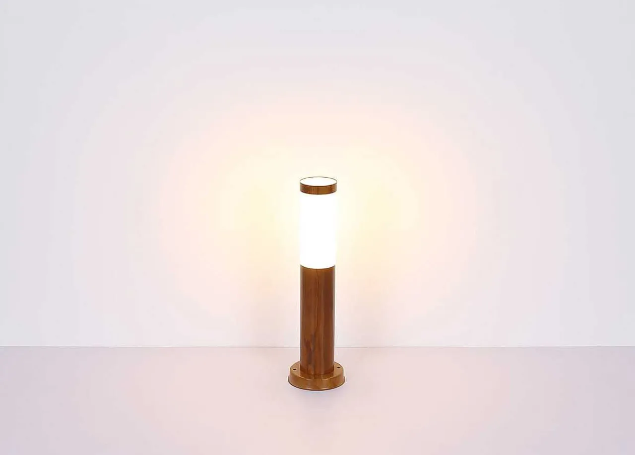mutoni light Aussenleuchte Boston Edelstahl 1Xe27 Holzoptik Opal 8X8X39> Wandleuchten Aussen