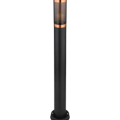 mutoni light Aussenleuchte Boston Edelstahl Schwarz 1Xe27 Rauch 13X13X80> Stehleuchten Aussen