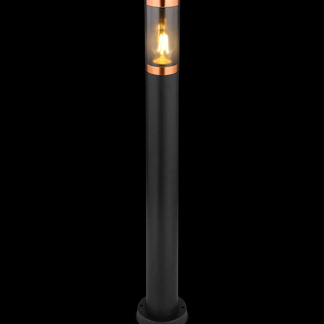 mutoni light Aussenleuchte Boston Edelstahl Schwarz 1Xe27 Rauch 13X13X80> Stehleuchten Aussen