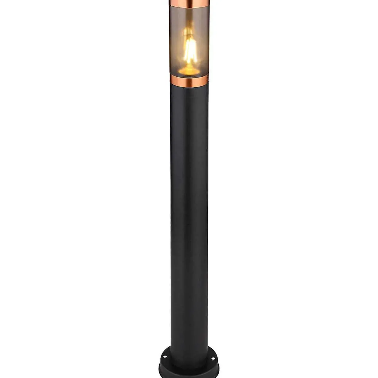 mutoni light Aussenleuchte Boston Edelstahl Schwarz 1Xe27 Rauch 13X13X80> Stehleuchten Aussen