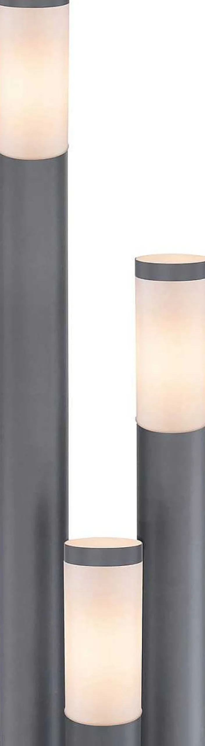 mutoni light Aussenleuchte Boston Edelstahl Anthrazit Opal 3Xe27> Stehleuchten Aussen