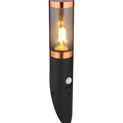 mutoni light Aussenleuchte Boston Edelstahl Schwarz 1Xe27 Rauch 8X41> Wandleuchten Aussen