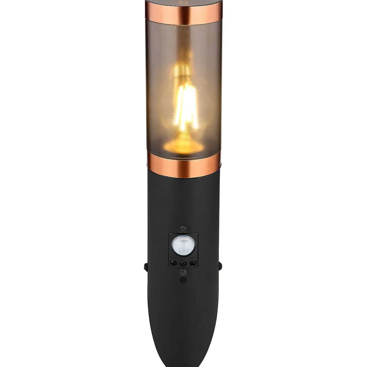 mutoni light Aussenleuchte Boston Edelstahl Schwarz 1Xe27 Rauch 8X41> Wandleuchten Aussen