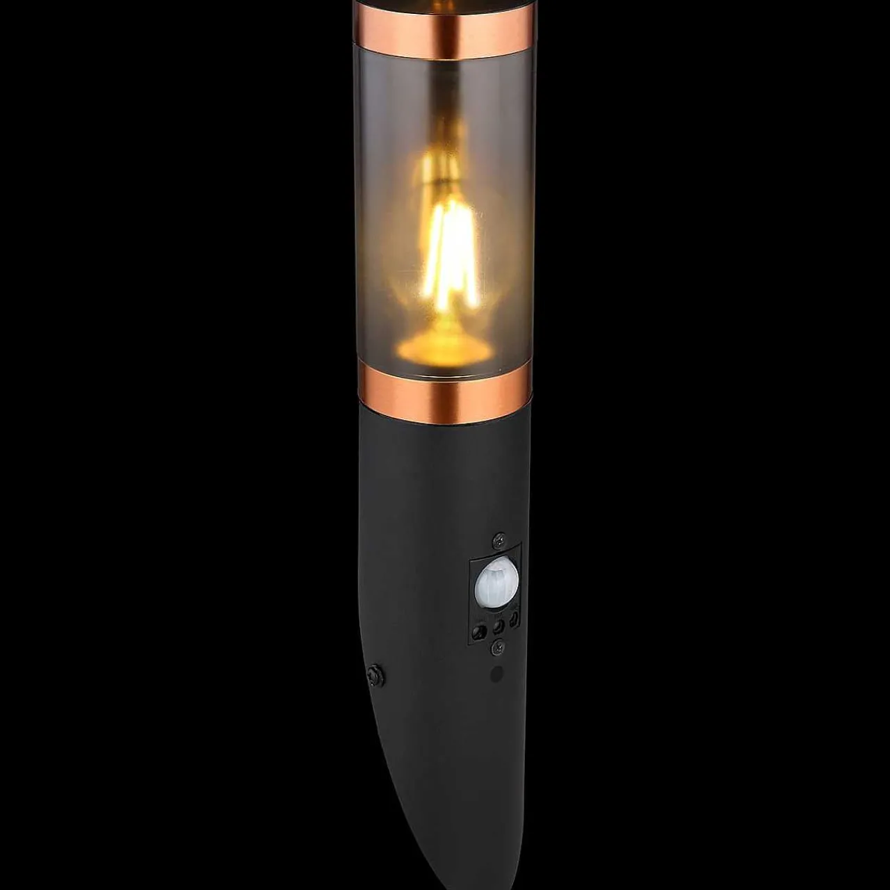 mutoni light Aussenleuchte Boston Edelstahl Schwarz 1Xe27 Rauch 8X41> Wandleuchten Aussen