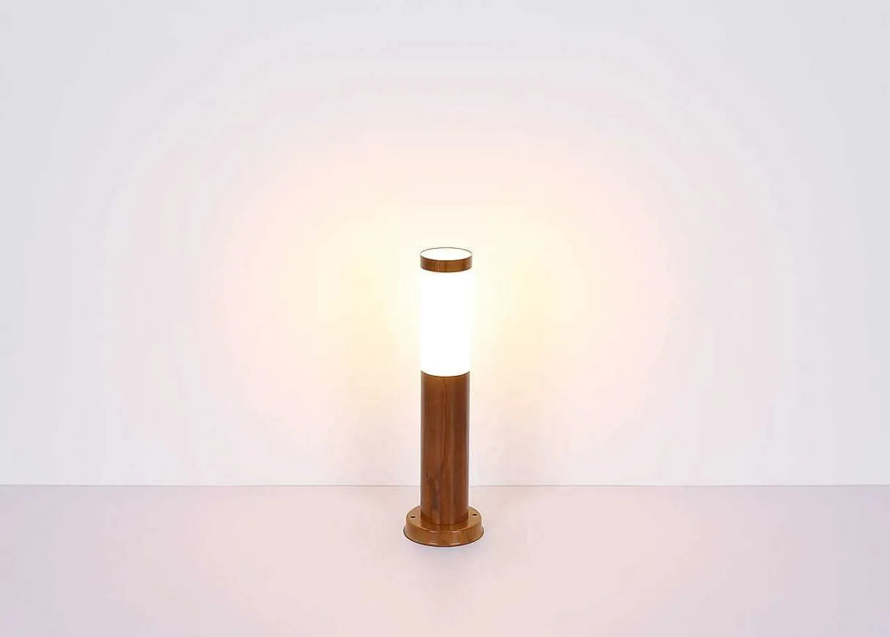 mutoni light Aussenleuchte Boston Edelstahl 1Xe27 Holzoptik 13X13X45> Bodenleuchten Aussen