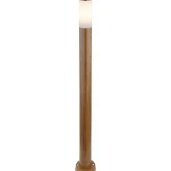 mutoni light Aussenleuchte Boston Edelstahl 1Xe27 Holzoptik Opal 13X13X110> Stehleuchten Aussen