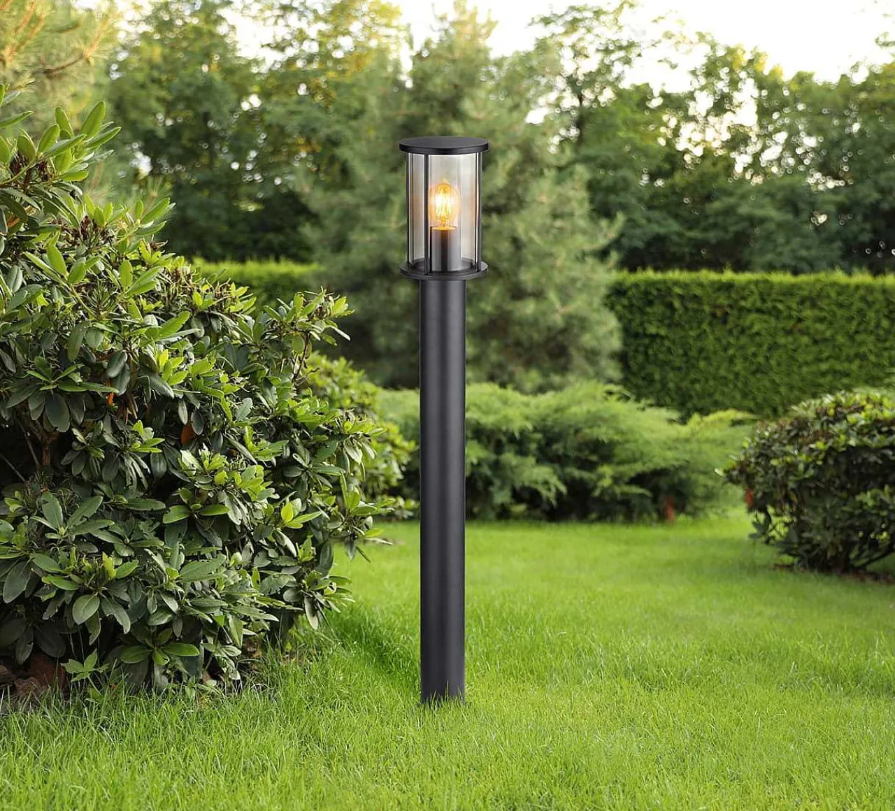 mutoni light Aussenleuchte Gracey Edelstahl Schwarz Matt 1Xe27 100> Stehleuchten Aussen
