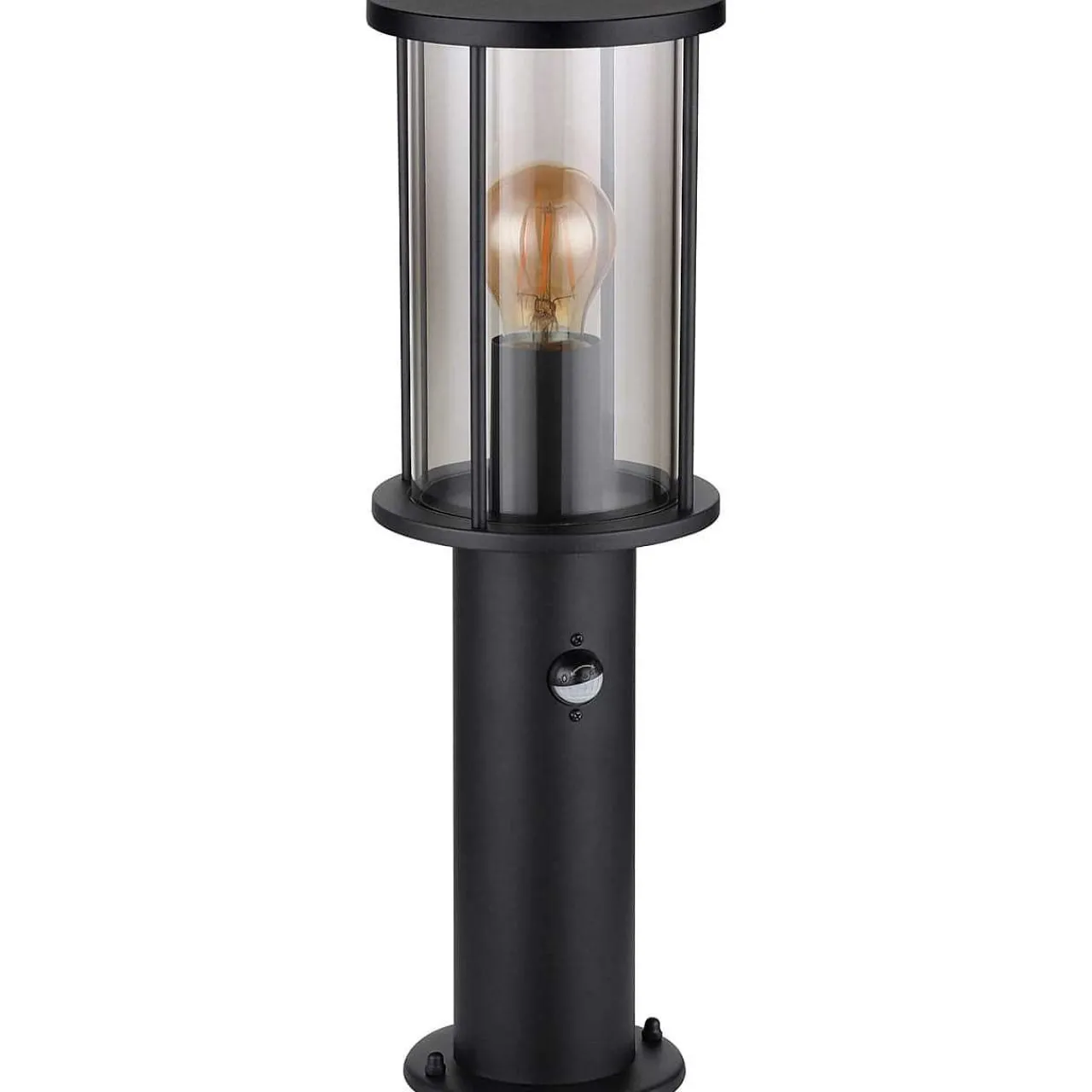 mutoni light Aussenleuchte Gracey Edelstahl Glas Schwarz Matt 1Xe27 45> Bodenleuchten Aussen