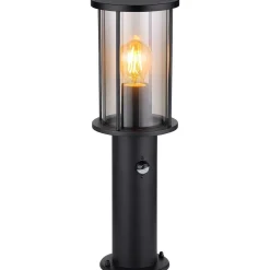 mutoni light Aussenleuchte Gracey Edelstahl Glas Schwarz Matt 1Xe27 45> Bodenleuchten Aussen