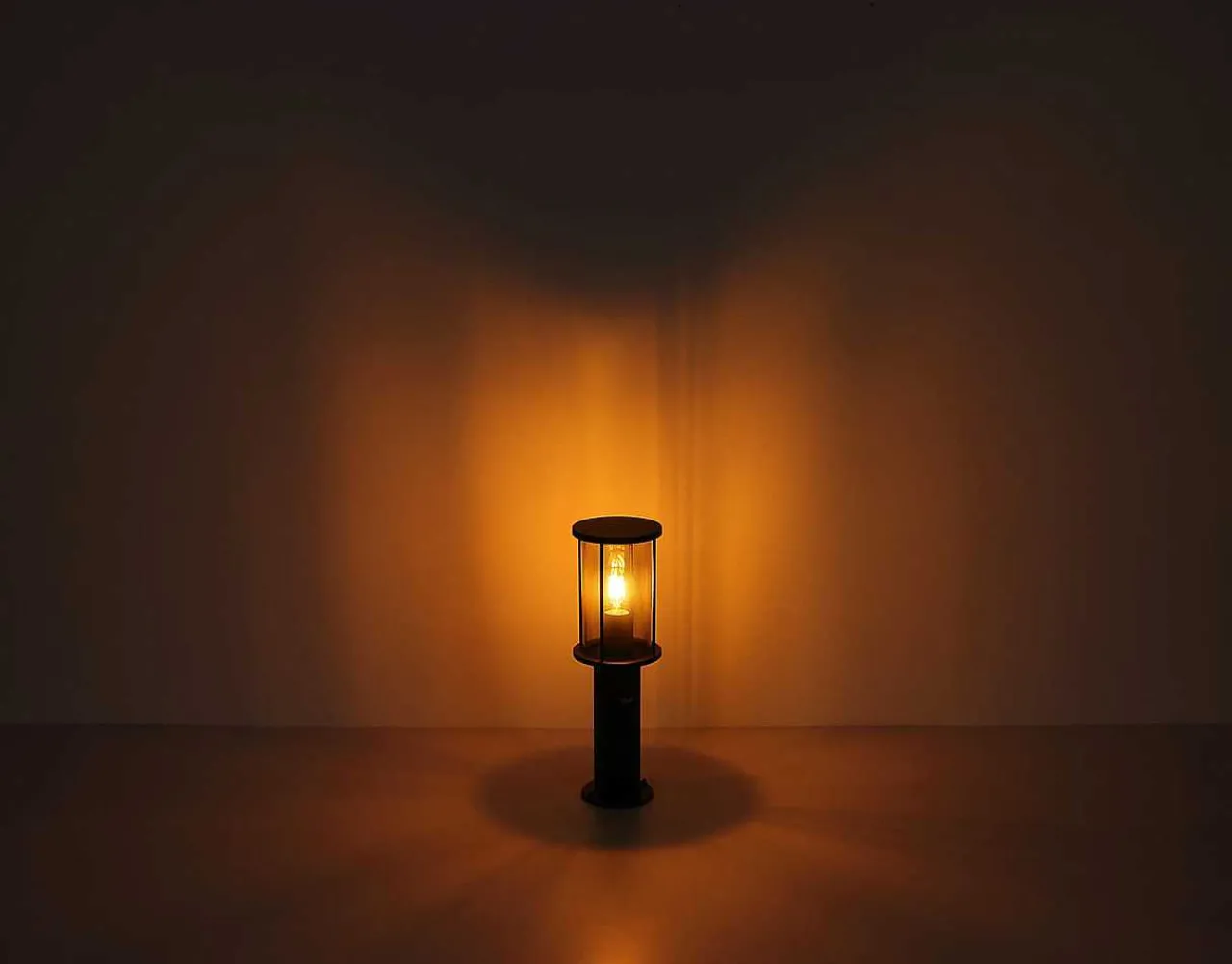 mutoni light Aussenleuchte Gracey Edelstahl Glas Schwarz Matt 1Xe27 45> Bodenleuchten Aussen