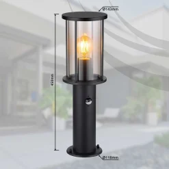 mutoni light Aussenleuchte Gracey Edelstahl Glas Schwarz Matt 1Xe27 45><noscript><img width=