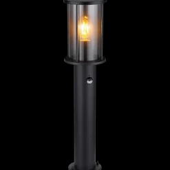 mutoni light Aussenleuchte Gracey Edelstahl Glas Schwarz Matt 1Xe27 60> Stehleuchten Aussen