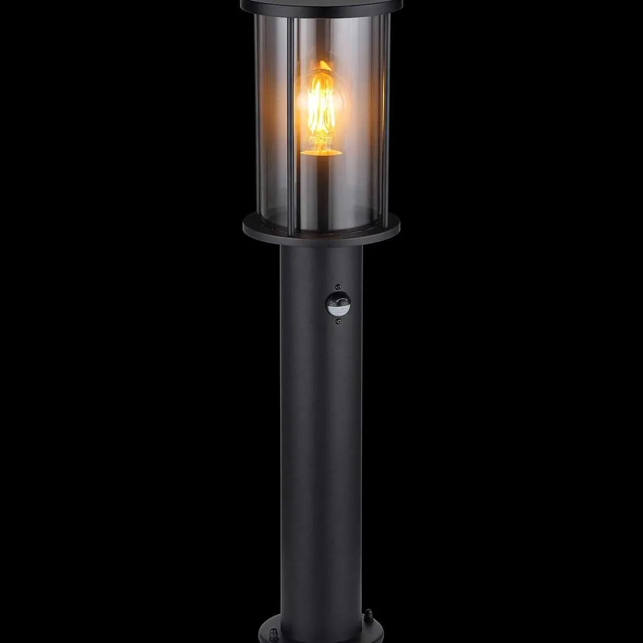 mutoni light Aussenleuchte Gracey Edelstahl Glas Schwarz Matt 1Xe27 60> Stehleuchten Aussen
