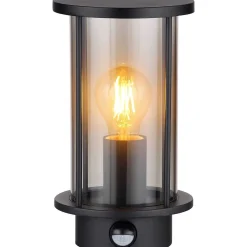 mutoni light Aussenleuchte Gracey Edelstahl Glas Schwarz Matt 1Xe27> Wandleuchten Aussen
