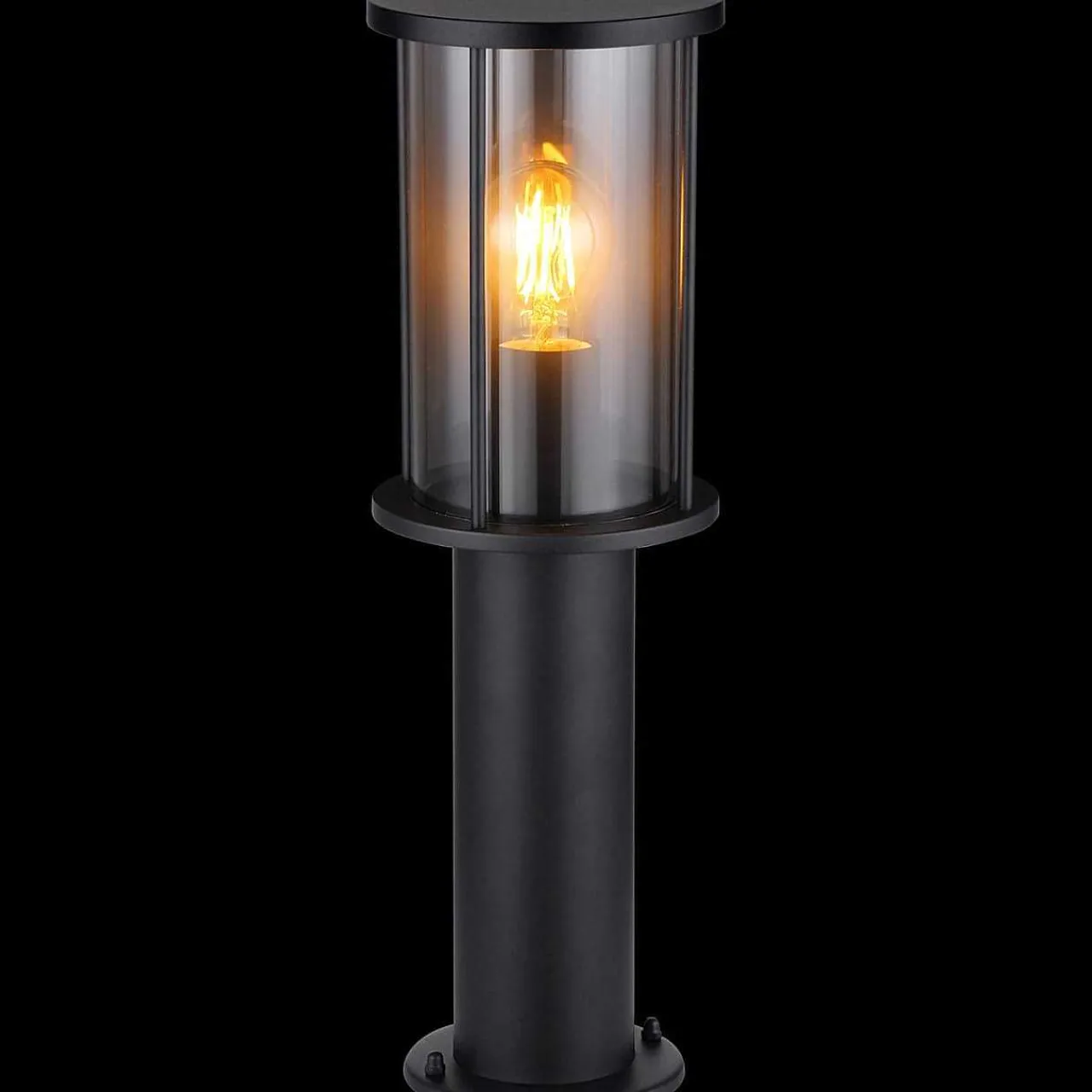 mutoni light Aussenleuchte Gracey Edelstahl Schwarz Matt 1Xe27 45> Bodenleuchten Aussen