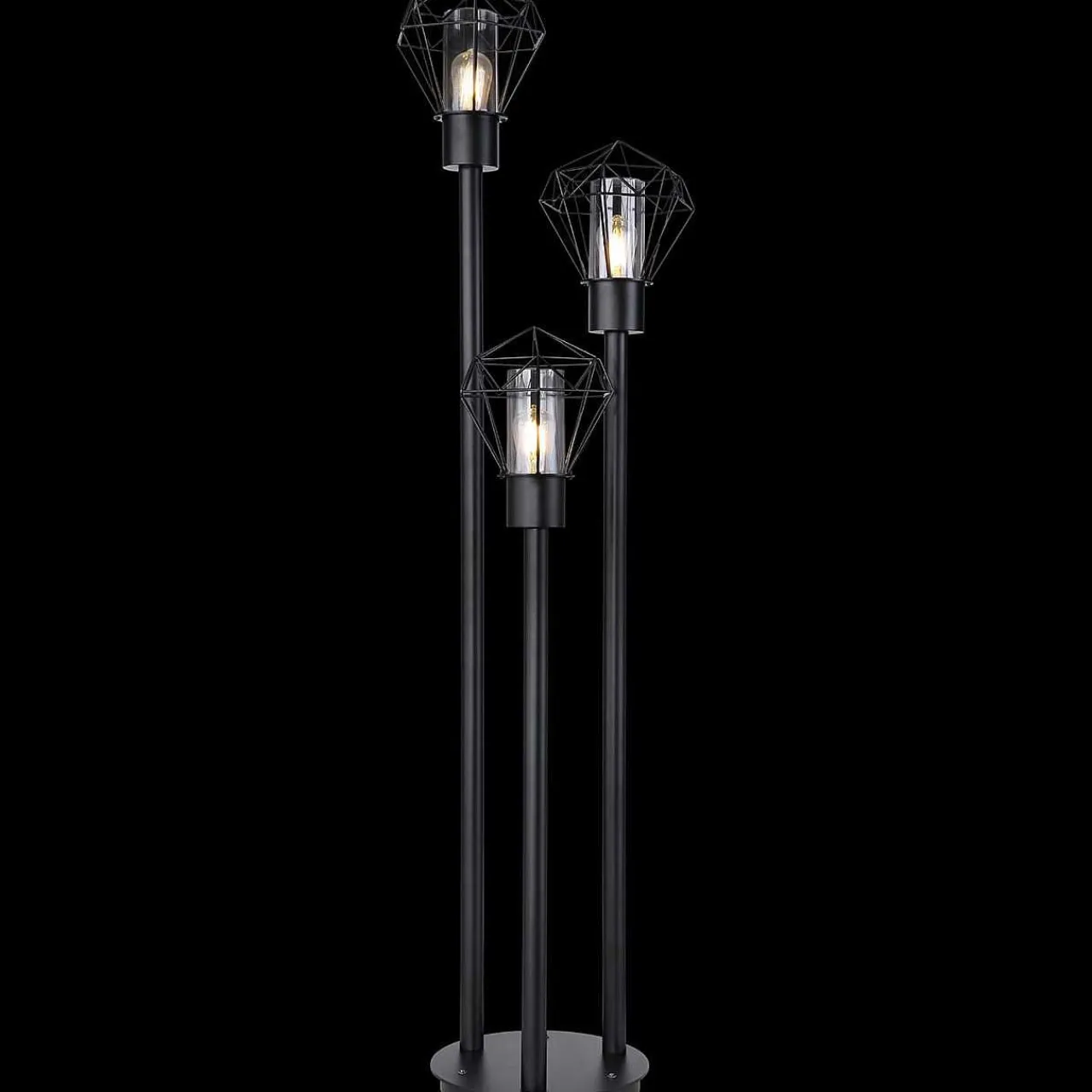 mutoni light Aussenleuchte Horace Edelstahl Schwarz 3Xe27 Led> Stehleuchten Aussen