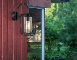 mutoni light Aussenleuchte Nina Edelstahl Schwarz Matt 1Xe27> Wandleuchten Aussen